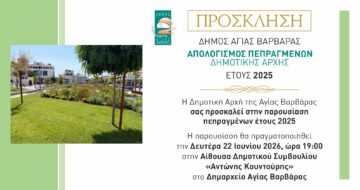 Εικόνα άρθρου: Απολογισμός Πεπραγμένων 2025 – 15η Ειδική Δημόσια Συνεδρίαση ΔΣ